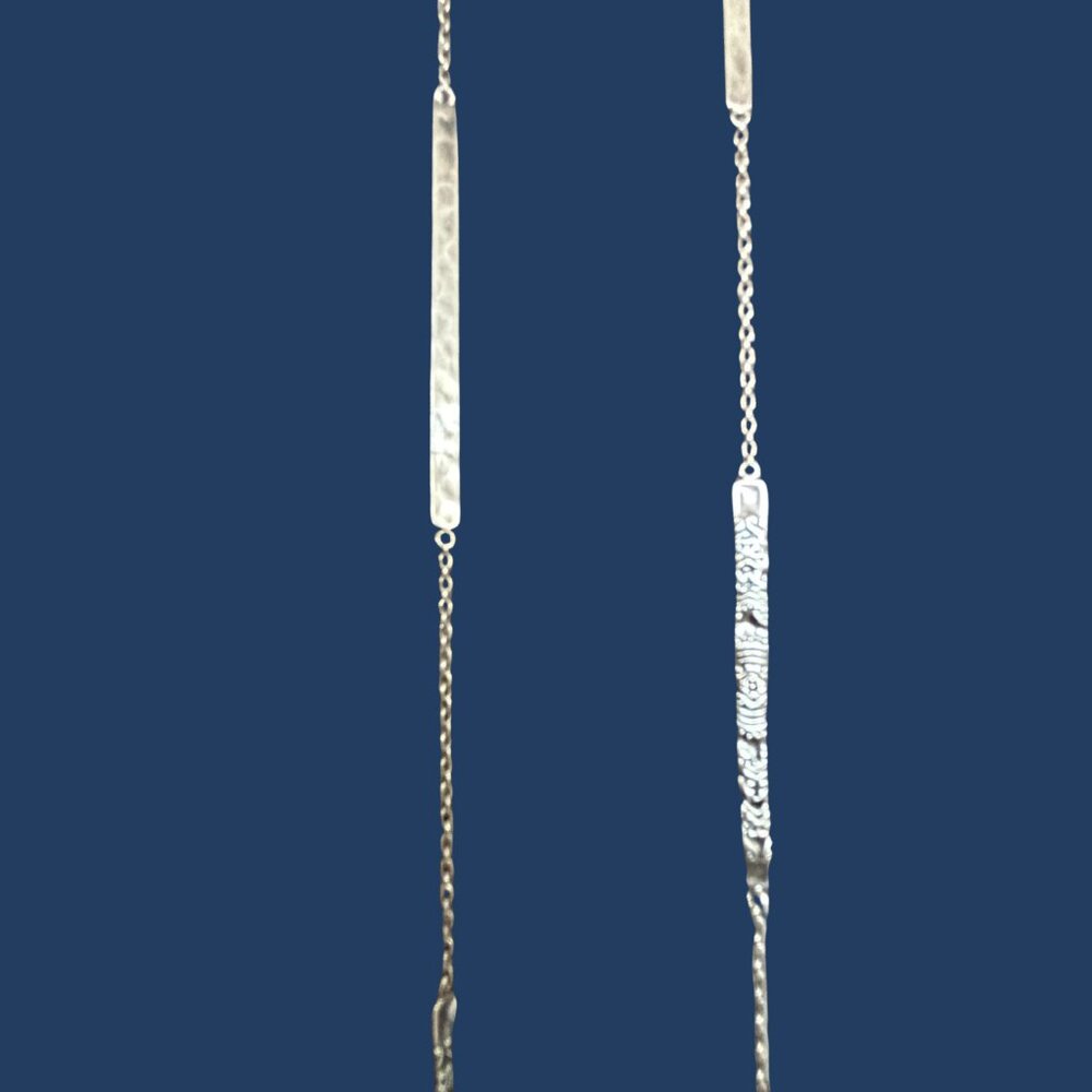 Vintage Silpada "Fine Lines" Necklace.925 Engraved and Hammered Silver N3020 - Picture 3 of 9